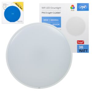 PNI D-Light CL2436T Wi-Fi LED mennyezeti lámpacsomag, RGBW, 36W, szabályozható, ragadós jelzőtáblával
