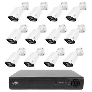 NVR PNI House IP716 videó megfigyelő csomag és 12 PNI IP125 kamera IP-vel, 5MP