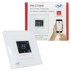 PNI CT26W WiFi intelligens termosztát elektromos padlófűtéshez vagy szivattyúcsoporthoz, padlóérzékelővel együtt, 10A, m