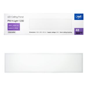 LED panel PNI H-Light 1230 48W, 1200x300mm, 4800lm, 6400K, beltéri, süllyesztett