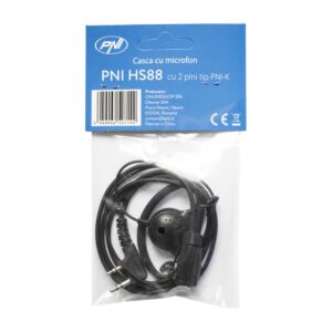Fejhallgató PNI HS88 mikrofonnal, 2 tűs PNI-K csatlakozóval