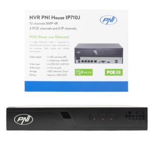 NVR POE PNI House IP710J, 10 csatornás 4K 8MP