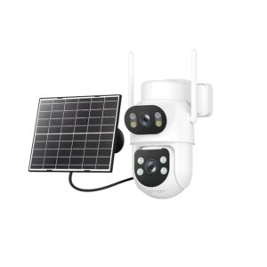 IP974S GSM 4G AOV videó megfigyelőkamera, PTZ, dupla lencsés 2MP + 2MP, 8W napelem, 7800mAh blokkakku
