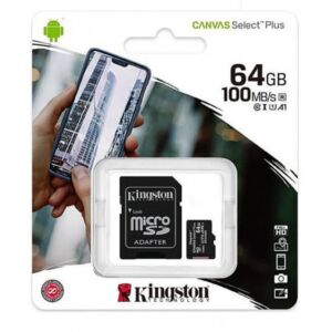 MicroSD Canvas Select Plus memóriakártya, 64 GB, 100 MB / s, adapterrel