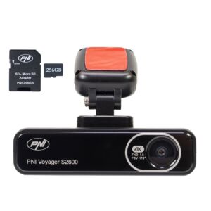 PNI Voyager S2600 DVR autó kamera csomag, WiFi, 4K Ultra HD, GPS és 256GB microSD memóriakártya