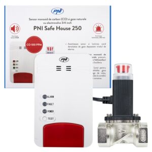 PNI Safe House Dual Gas 250 készlet szénmonoxid (CO) érzékelővel, földgázzal és mágnesszeleppel