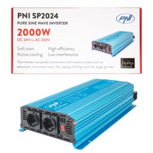 PNI SP2024 feszültségváltó 24 V-os tápegység, 230 V-os kimenet, 2000 W tiszta szinuszhullám
