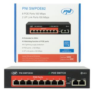 POE PNI SWPOE82 kapcsoló 8 POE porttal