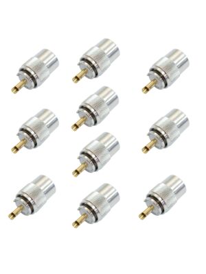 10 db PNI PL259 dugós készlet RG213 kábelhez, arany központi tű 9 mm