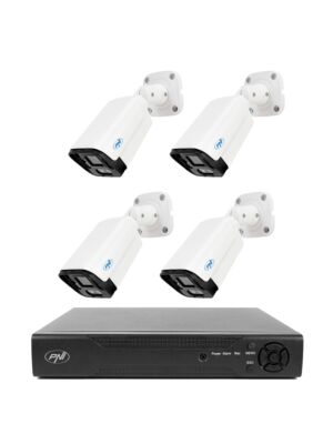 NVR PNI House IP716 videó megfigyelő csomag és 4 PNI IP125 kamera IP-vel, 5MP