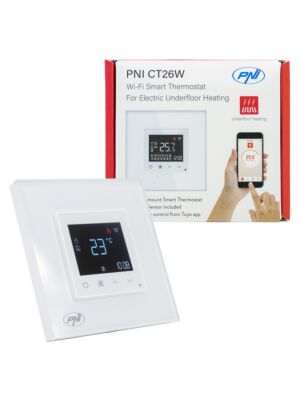 PNI CT26W WiFi intelligens termosztát elektromos padlófűtéshez vagy szivattyúcsoporthoz, padlóérzékelővel együtt, 10A, m