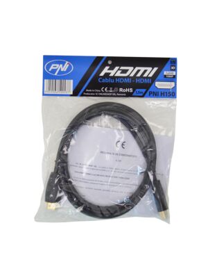 HDMI kábel PNI H150 Nagy sebességű 1.4V, plug-in, Ethernet, aranyozott, 1,5 m