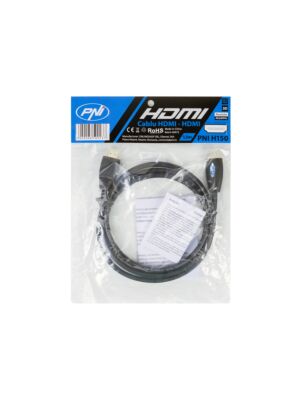 HDMI kábel PNI H150 Nagy sebességű 1.4V, plug-in, Ethernet, aranyozott, 1,5 m