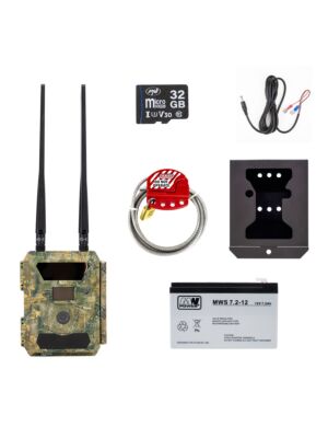 PNI Hunting 400C PRO 24MP vadászkamerakészlet, biztonsági tok és kábel, 7,2Ah akkumulátor és 32Gb kártya
