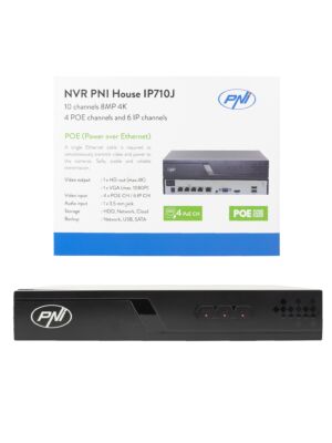 NVR POE PNI House IP710J, 10 csatornás 4K 8MP