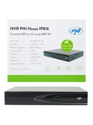 NVR PNI ház IP16A2, 16 csatornás IP 4K