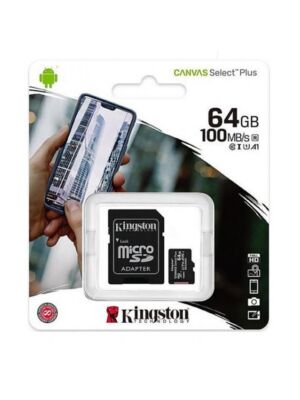 MicroSD Canvas Select Plus memóriakártya, 64 GB, 100 MB / s, adapterrel