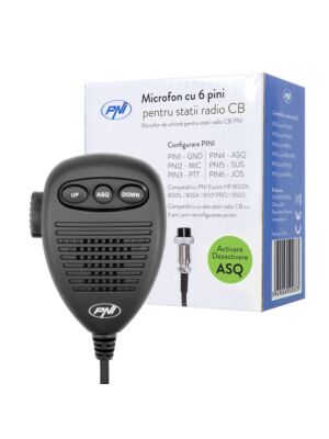 6 tűs mikrofon a HP 8000L / 8001L / 8024/9001 PRO / 9500/8900 PNI Escort rádióállomásokhoz