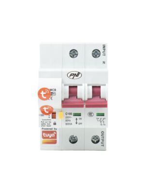 PNI SafeHome PT802P WiFi intelligens automata biztosíték, 2P, 100A, internet vezérlés, Tuya Smart mobil alkalmazás,