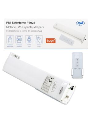 Intelligens motor függönyökhöz, PNI SafeHome PT923 WiFi függönyök, mellékelt távirányítóval, Tuya alkalmazással vezérelve