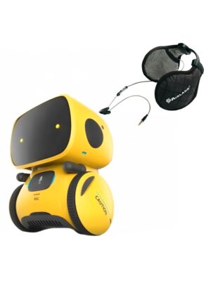 PNI Robo One interaktív intelligens robotcsomag, hangvezérlés, érintőgombok, sárga + Midland Subzero fejhallgató