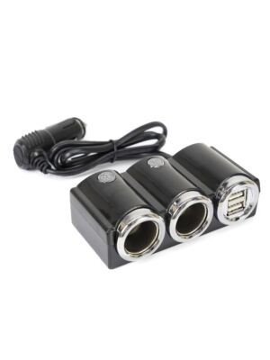 Autó szivargyújtó elosztó PNI Lighter 20 12V/24V 2 kimenet, 2 x USB, LED jelző
