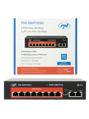 POE PNI SWPOE82 kapcsoló 8 POE porttal