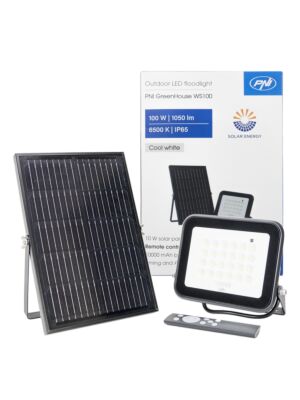 PNI GreenHouse WS100 100W LED reflektor napelemmel, 10000mAh akkumulátorral, távirányítóval, állítható időzítéssel és fényerővel